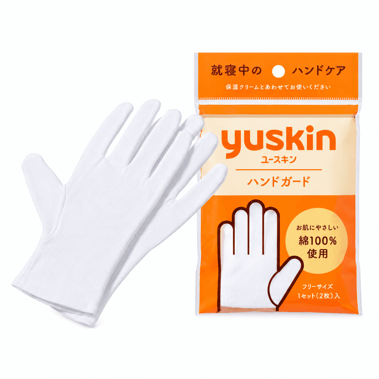 Japan Beauty Yuskin Бавовняні рукавички для догляду Hand Guard