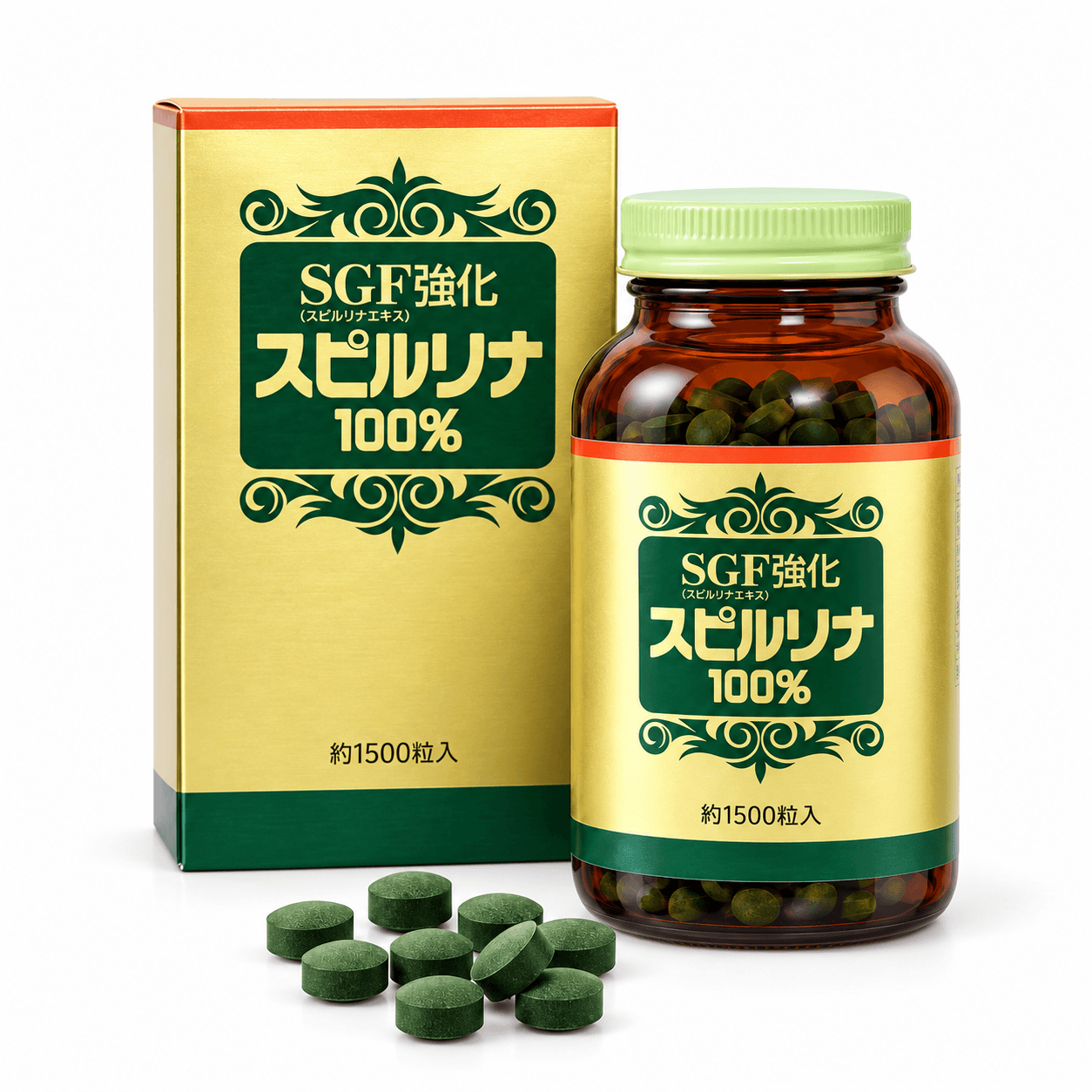 ALGAE SGF JAPAN ALGAE SGF Спіруліна Spirulina GMP 100%, 1500 шт (копія)